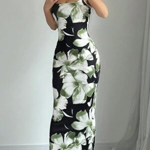 Tandul Women's Multicolor Bodycon Dress - Cotton Blend, Sleeveless Maxi/Full Length Dress (9284)