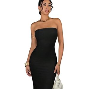 FASHION YARI Women's Sleevless Rouund Neck Bodycon Casual Maxi Dress
