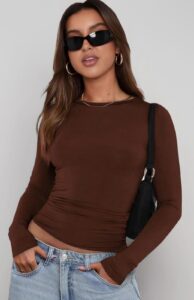 SIGHTBOMB SKIMS Fabric Round Neck Ultra Soft Feather Touch Micro Fiber Full Sleeve TOP for Women