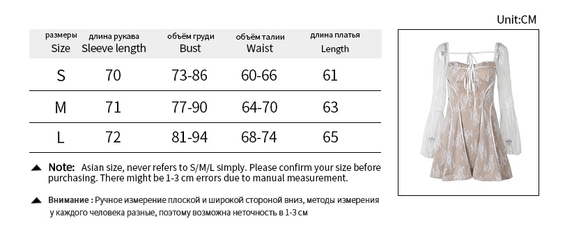 Lace Bell bottom Long SleeveDress - Image 6